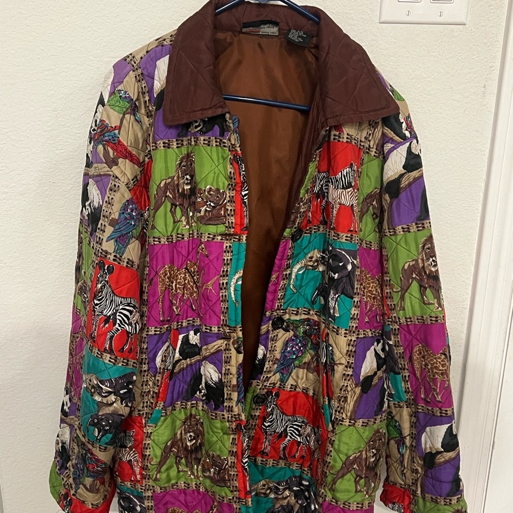 Vintage Mureli Colorful Animal Print Women's Jacket